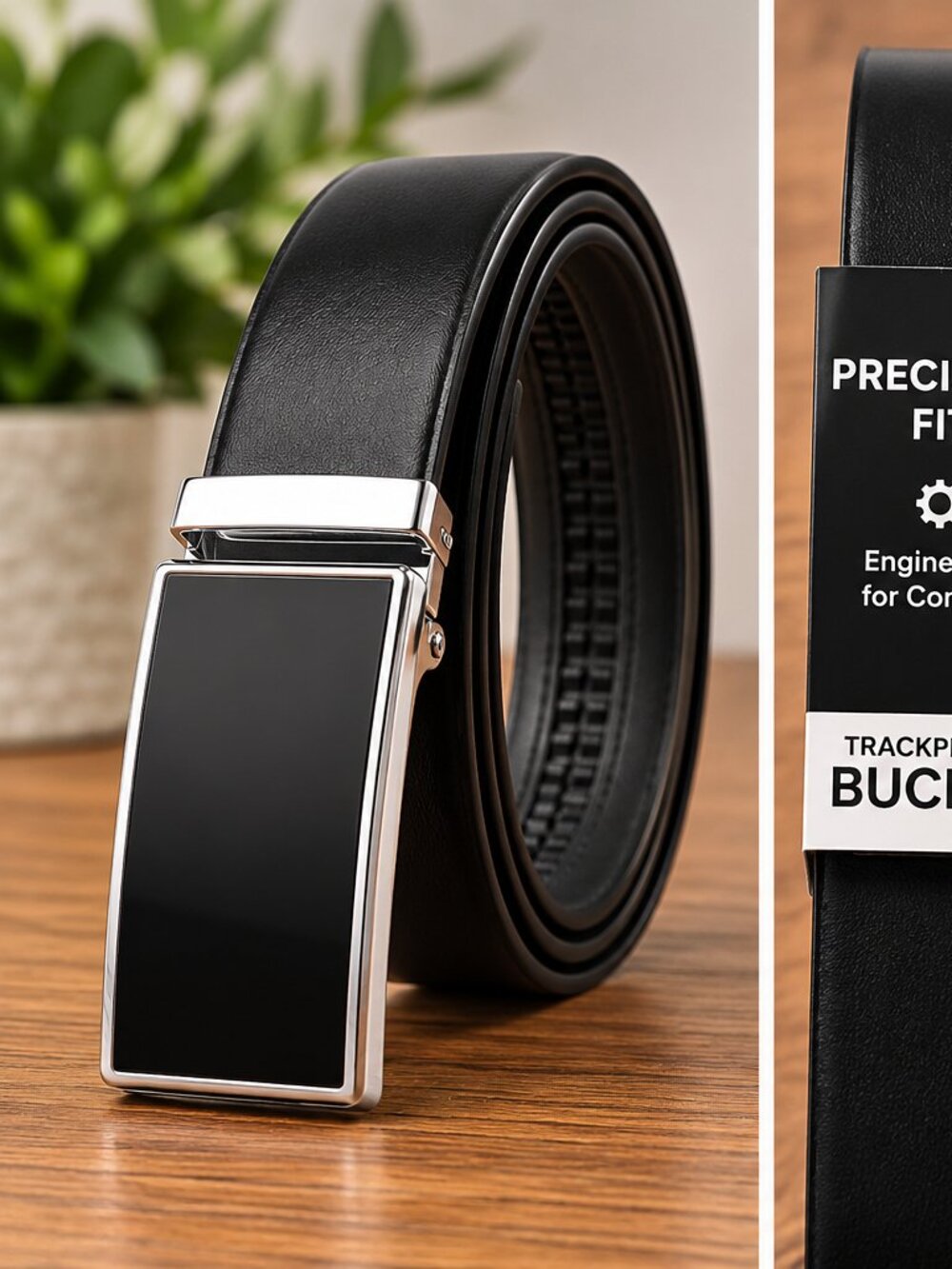 🖤 Men’s Precision Fit Black Ratchet Belt – Size Large | Brand New